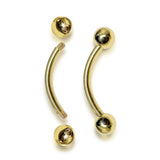 14K Gold Eyebrow Jewellery Curved Barbell Piercing with Custom Ball Size