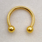 14K Solid Gold Horseshoe 16G 14G Circular Barbell CBB Nose Septum Piercing