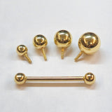 14K Gold Internally Threaded Tongue Barbell Piercing Body Jewellery | 14G (1.6mm)