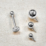 14K White Gold Internal Labret Lip Piercing -16G 14G - Body Jewelry for Tragus, Cartilage - Hand Made