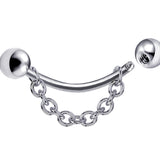Titanium Eyebrow Jewelry Piercing with Chains - 18g 16g 14g Curved Barbell, Body Jewellery Gold, Rose Gold, Black & Steel
