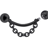 Titanium Eyebrow Jewelry Piercing with Chains - 18g 16g 14g Curved Barbell, Body Jewellery Gold, Rose Gold, Black & Steel