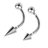 Titanium Spike Vertical Labret Stud Lip Piercings - Internally Threaded Titanium Spikes / Cone 16g 14g Curved Barbell Piercing for Lip Jewelry