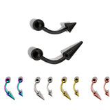Spike Vertical Labret Stud Lip Piercings - Coloured Titanium Spikes / Cone 18g 16g 14g Curved Bar Also Piercing Stud for Anti- Eyebrow, Rook
