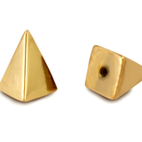 14K Solid Gold Loose Part Replacement 4-Sided Pyramid End, 14G Barbell Piercing, Eyebrow, Cartilage, Labret Studs and Belly Piercing Jewelry