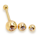 14K Solid Gold 18G Cartilage Barbell Earrings with Custom Size Gem Ball - Plain Ball Size 2.5mm - Body Jewellery - 1pc each Order