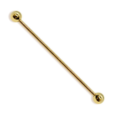 14G (1.6mm) | 14K Solid Gold Industrial Barbell, Scaffold Piercing Body Jewellery