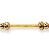 14K Gold Unique Style Barbell Piercing, Nipple Jewelry, Barbell Earrings - 14G Body Jewellery Straight Barbell Stud