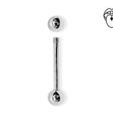 14K White Gold Tongue Barbell Piercing Body Jewellery | 14G (1.6mm)