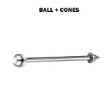 Titanium Barbell Piercing 18g 16g 14g Straight barbell Stud for Tongue, Nipple Jewelry, Industrial Bar, Nose Bridge, Ear Piercing