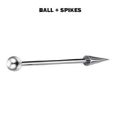 Titanium Barbell Piercing 18g 16g 14g Straight barbell Stud for Tongue, Nipple Jewelry, Industrial Bar, Nose Bridge, Ear Piercing