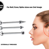 Titanium Barbell Piercing 18g 16g 14g Straight barbell Stud for Tongue, Nipple Jewelry, Industrial Bar, Nose Bridge, Ear Piercing