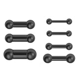 Big Gauge Black Barbell, Tongue Piercing Ring - 18 to 00G - Barbell Piercing- Body Piercing Also for Ears and Nose, Nipple Bars