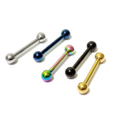 Titanium Tongue Bar, Barbell Stud Piercing - 18g 16g 14g Externally Threaded - Body Piercing Also for Nose Bridge, Nipple Bar