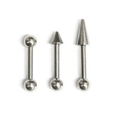 Titanium Barbell Piercing 18g 16g 14g Straight barbell Stud for Tongue, Nipple Jewelry, Industrial Bar, Nose Bridge, Ear Piercing