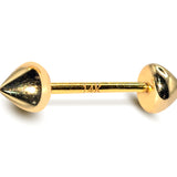 14K Gold Nipple Jewellery Barbell, Barbell Earrings with Round Cone End - 16G Body Jewellery Straight Barbell Stud