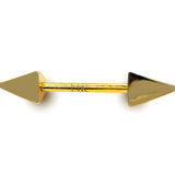 14K Real Gold 3 Side Spike Pyramid Nipple Jewelry, Barbell Piercing, Barbell Earrings - 16G Body Jewellery Straight Barbell Stud