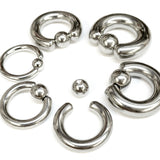 Prince Albert Piercing, PA Ring Jewellery - Genital Piercing Ball Closure Hoops BCR/CBR 12G to 00G