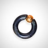 Titanium Black Septum Piercing CBR Ball Closure Ring, Captive Bead Hoops with Custom Ball Colors 2G to 00G Nose Piercing - 1pc each order