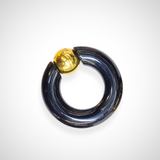 Titanium Black Septum Piercing CBR Ball Closure Ring, Captive Bead Hoops with Custom Ball Colors 2G to 00G Nose Piercing - 1pc each order