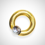 Titanium Gold Septum Piercing CBR Ball Closure Ring, Captive Bead Hoops with Custom Ball Colors 2G to 00G Nose Piercing - 1pc each order