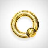 Titanium Gold Septum Piercing CBR Ball Closure Ring, Captive Bead Hoops with Custom Ball Colors 2G to 00G Nose Piercing - 1pc each order