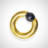 Titanium Gold Septum Piercing CBR Ball Closure Ring, Captive Bead Hoops with Custom Ball Colors 2G to 00G Nose Piercing - 1pc each order