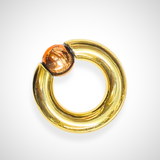 Titanium Gold Septum Piercing CBR Ball Closure Ring, Captive Bead Hoops with Custom Ball Colors 2G to 00G Nose Piercing - 1pc each order