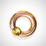 Titanium Rose Gold Septum Piercing CBR Ball Closure Ring, Captive Bead Hoops with Custom Ball Colors 2G to 00G Nose Piercing - 1pc each order