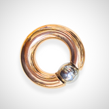 Titanium Rose Gold Septum Piercing CBR Ball Closure Ring, Captive Bead Hoops with Custom Ball Colors 2G to 00G Nose Piercing - 1pc each order
