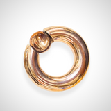 Titanium Rose Gold Septum Piercing CBR Ball Closure Ring, Captive Bead Hoops with Custom Ball Colors 2G to 00G Nose Piercing - 1pc each order