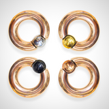 Titanium Rose Gold Septum Piercing CBR Ball Closure Ring, Captive Bead Hoops with Custom Ball Colors 2G to 00G Nose Piercing - 1pc each order