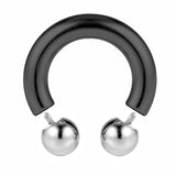Black Prince Albert Jewelry Horseshoe PA Piercing with Custom Ball Circular Barbell