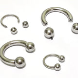 Titanium Horseshoe Ring Piercing 18g to 00g Septum Jewelry Bull Piercing Also for Nipple, PA Ring and Lips - Internal or External Threaded