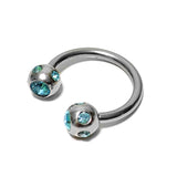 Titanium Horseshoe Ring Piercing 18g 16g 14g Septum Jewelry Bull Piercing with Multi Stone Ball Crystals Also for Nipple, PA Ring and Lips
