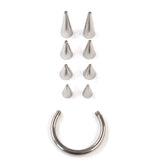 Titanium Spike Horseshoe Ring Piercing 18g 16g 14g Cone Septum Jewelry Bull Piercing Also for Nipple, PA Ring and Lips