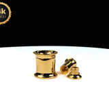 14K Gold Double Flare Plugs Stretching Kit, Ear gauges, Flesh Tunnels - Lobe Plugs - 1pc each order