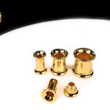 14K Gold Double Flare Plugs Stretching Kit, Ear gauges, Flesh Tunnels - Lobe Plugs - 1pc each order