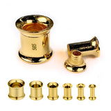 14K Gold Double Flare Plugs Stretching Kit, Ear gauges, Flesh Tunnels - Lobe Plugs - 1pc each order