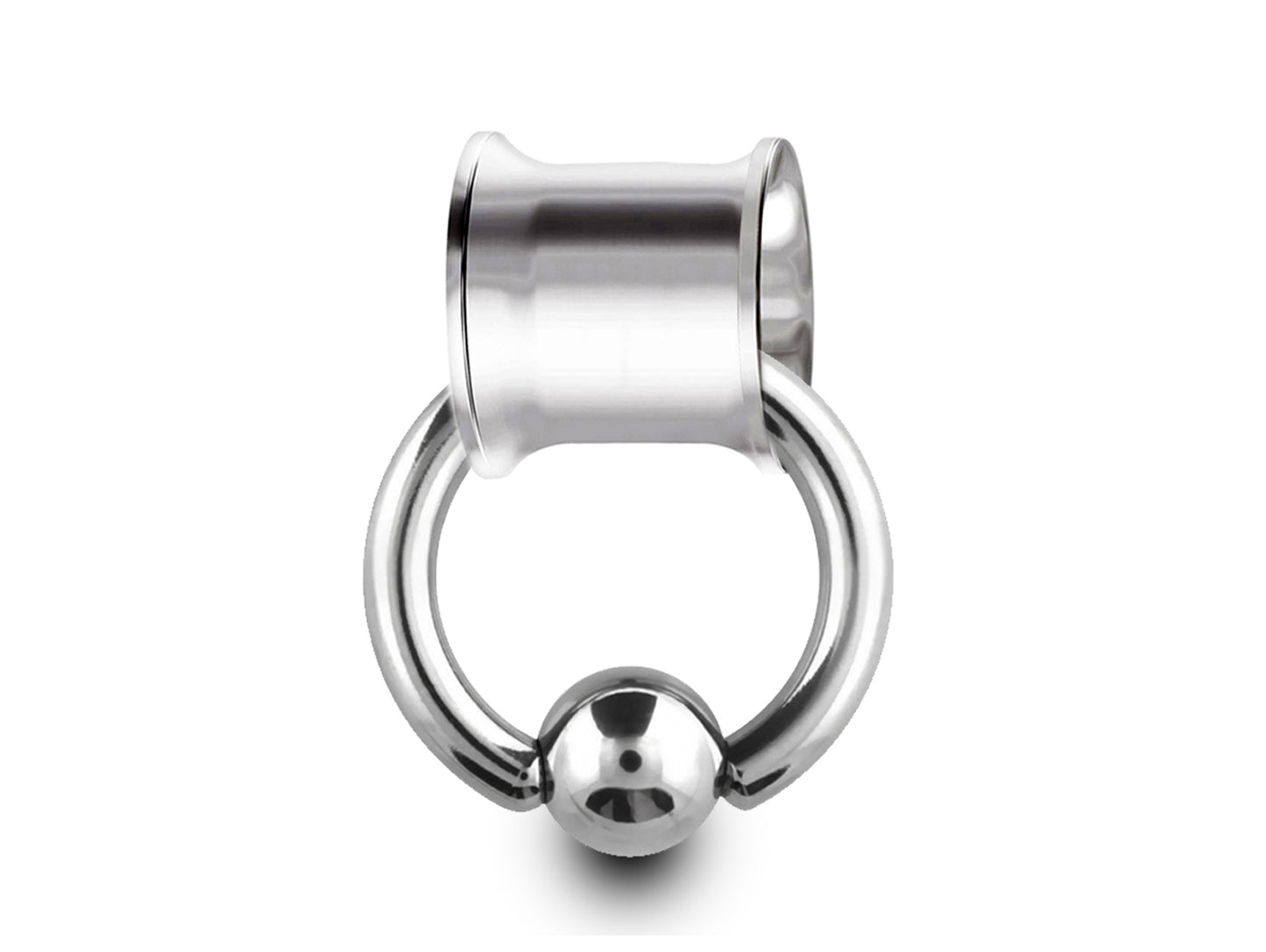 Double Flare Ear Plugs with BCR Ring, Captive Bead Ring Sets - Titanium Steel Ear Tunnels & Ball Closure Ring - Gauge and Plugs Earrings.