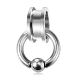 Flesh Tunnels Earring with BCR Ring, Captive Bead Ring Sets - Titanium Steel Ear Plugs & Ball Closure Ring - Gauge and Plugs Earrings
