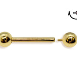 14G (1.6mm) | 14K Solid Gold Internally Threaded Nipple Barbell Piercing Body Jewellery