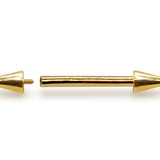 14K Solid Gold Internal Threaded Nipple Bar, Cone/Spike Barbell Piercing, Nose Bridge Barbell, Barbell Earrings