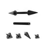 Titanium Black Spike Barbell Nipple Piercing 16G 14G Internally Threaded Cones/Spike Piercing Earring, Nose Bridge, Cartilage Piercing