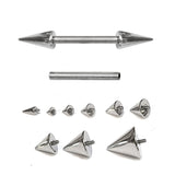 Titanium Spike Barbell Earring 16G 14G Internally Threaded Cones/Spike Nipple Jewellery, Nose Bridge, Cartilage Piercing