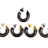 Titanium Black Spike Septum Piercing Internally Threaded Horseshoe Barbell CBB/BCR Big Gauge Septum Ring, PA Ring Combination - British Standard