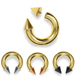 Titanium Gold Septum Piercing Internally Threaded Cone Horseshoe Barbell CBB/BCR Big Gauge Septum Ring, PA Ring Combination - British Standard