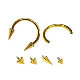 Titanium Spike Gold Circular Barbell Internally Threaded 16G 14G Nose Ring Horseshoe Ring CBB/CBR Body Piercing