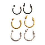 Titanium Internally Threaded Spike Horseshoe Ring Piercing 16g 14Gg Septum Jewelry Bull Piercing Also for Nipple, PA Ring and Lip Jewelry