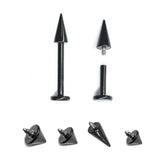 Titanium Black Spike Labret Stud Internal Threaded Cone/Spike Lip Piercing, Lip Jewellery, Cartilage Earring 16G 14G Body Piercing